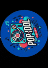 an illustration of a record player with the words pop idol on it