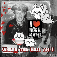 a black and white photo of a man with the words where the hell am i on the bottom