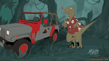 jeep wrangler dinosaur clever girl raptor