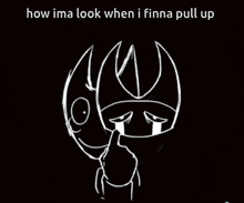 a drawing of two cartoon characters with the words how ima look when i finna pull up on the bottom
