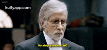 a man with a beard and glasses says no simply means no