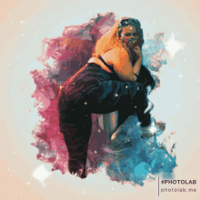 a painting of a woman with the hashtag photolab on the bottom
