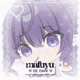 a picture of a girl with purple hair and the name mafuyu