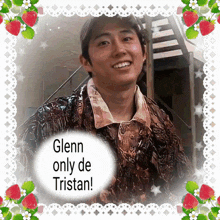 a picture of a man with the words glenn only de tristan on it