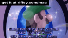 Sharing Gifs Has Never Been Easier GIF - Luigi Gifkeyboardformac Smile GIFs