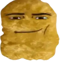 a chicken nugget with a cartoon face drawn on it