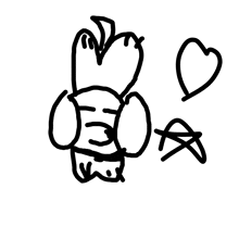 a black and white drawing of a person surrounded by hearts and a star