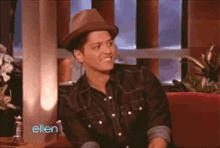 Bruno Mars Smiling GIF - Bruno Mars Smiling Ellen Show GIFs