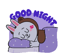 Brown And Cony Bear Sticker - Brown And Cony Bear Goodnight Kiss Stickers