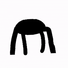 a black silhouette of an octopus with three legs on a white background .