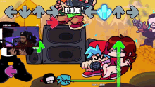 a video game screen shows a man playing a video game with astro on the screen