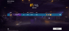 a screenshot of a battle royale game with the number 1 on it