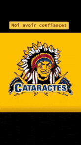 a logo for the cataractes hockey team with a native american on it