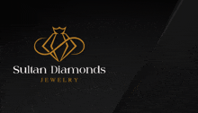 a logo for sultan diamonds jewelry with a black background