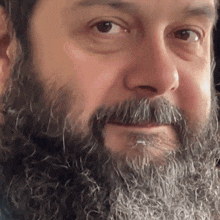 a man with a beard and mustache is smiling for the camera