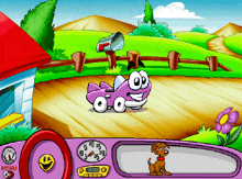 a cartoon drawing of a car with a dog and a mailbox in the background