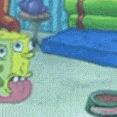 a cartoon of spongebob squarepants standing next to each other