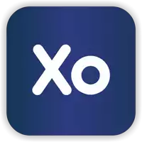 a blue app icon with the word xo on it