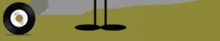 a close up of a cartoon character 's legs and a wheel