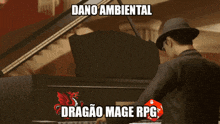 a man playing a piano with the words dano ambiental dragoo mage rpg
