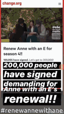 Renew Anne With An E Save Anne With An E GIF - Renew Anne With An E Save Anne With An E Amybeth Mcnulty GIFs