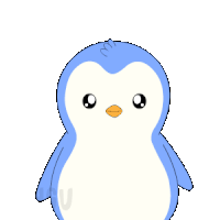 a penguin is holding a bag of food and a cup of coffee with the words let 's eat below it