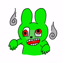 green rabbit red eye scary ghost