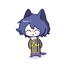 a drawing of a person with a cat 's head and ears