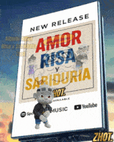 a billboard advertising a new release of amor risa sabiduria