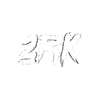 a black and white drawing of the letter k