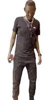 a man in a black shirt and black pants dancing