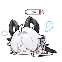 a cartoon of a demon with horns laying on the ground with a battery percentage of 4% .