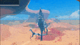 a screenshot of a video game shows a whale and a dragon fighting each other