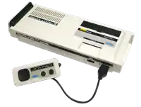a joypad is attached to a sega mark iii computer tv game