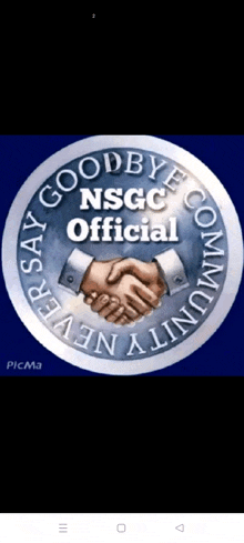 a logo for nsgc official shows two people shaking hands