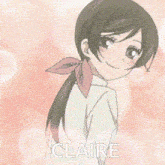 a cartoon of a girl with the name claire on the bottom