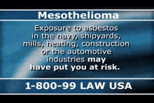 an advertisement for mesothelioma in the usa
