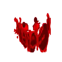 a pixel art of a red circle with a cartoon character in it