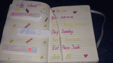 a notebook is open to a page that says #boy on it