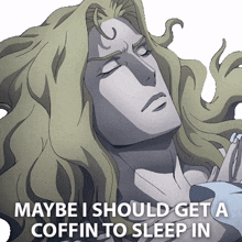 maybe i should get a coffin to sleep in alucard castlevania maybe i should lay in a coffin i might sleep in a coffin