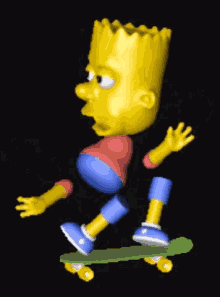 Bart Simpson Roller Skates GIF - Bart Simpson Roller Skates Broken Legs GIFs