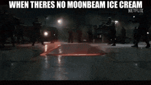 a netflix advertisement shows a group of people standing on a street