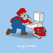 Plumber Mario GIF - Mario Plumbing Toilet GIFs