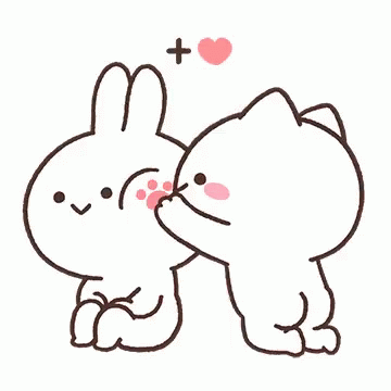 Sweet little cute kawaii anime cartoon puppy bunny