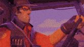 a man in a cowboy hat is holding a sniper rifle
