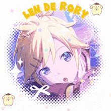 a picture of a girl with the name len de ror written on it