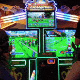 two people are playing a video game called champion