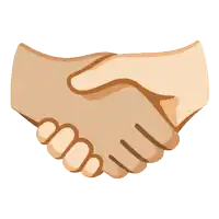 a cartoon illustration of a handshake with a white background