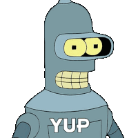 Yup Bender Sticker - Yup Bender Futurama Stickers
