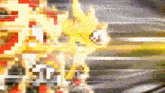 a blurred image of a person 's face with a yellow glow coming out of it